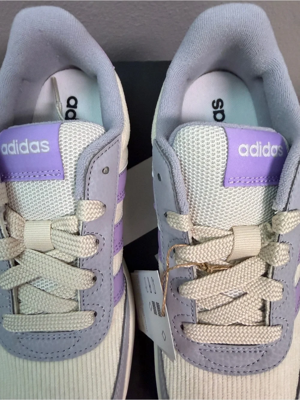 adidas Junior Lavender and Cream Low-Top Sneakers
